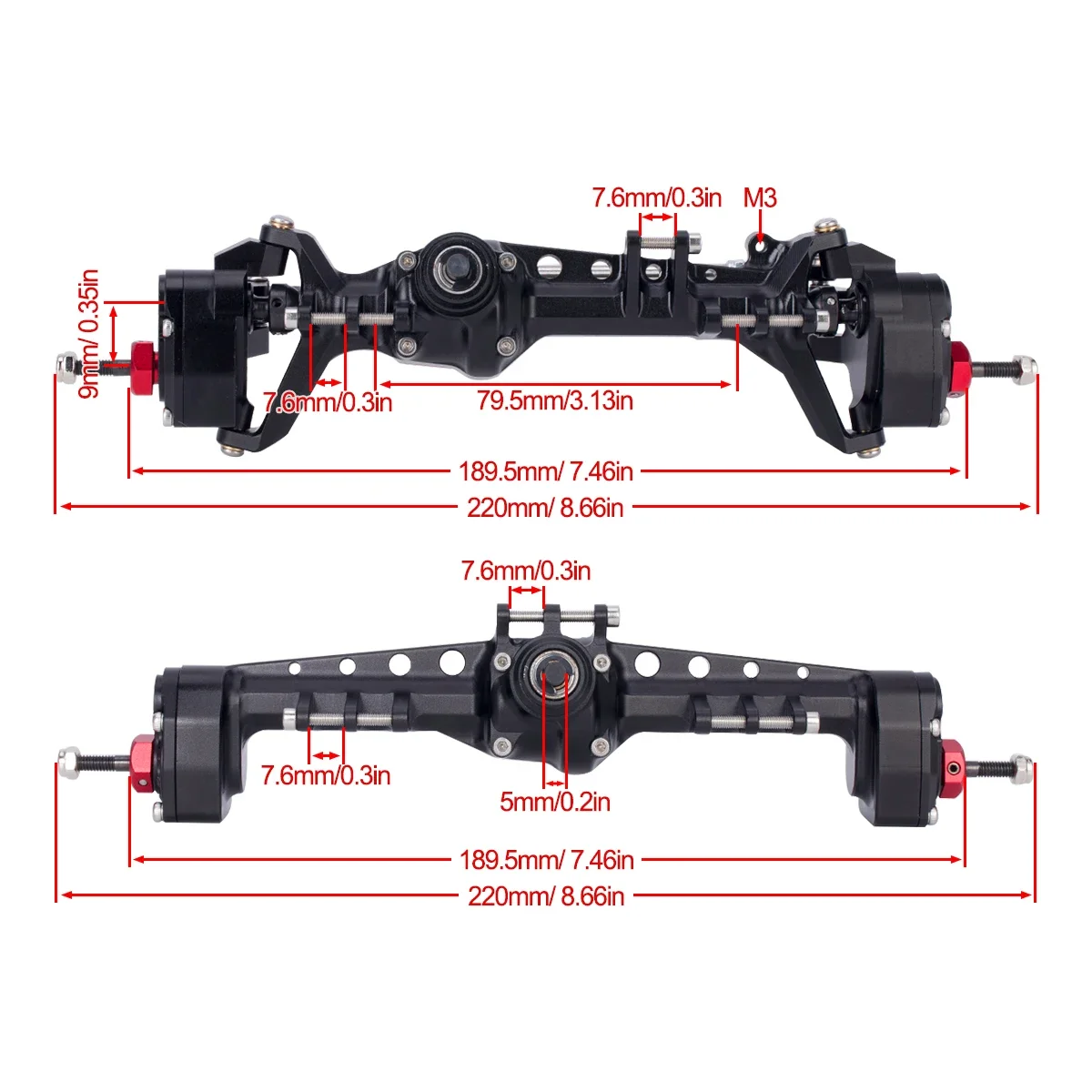 CNC Aluminum SCX10 III Front R - đánh giá và giá Hobby Zone Rc